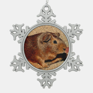 Corkboard Blick-Meerschweinchen Schneeflocken Zinn-Ornament