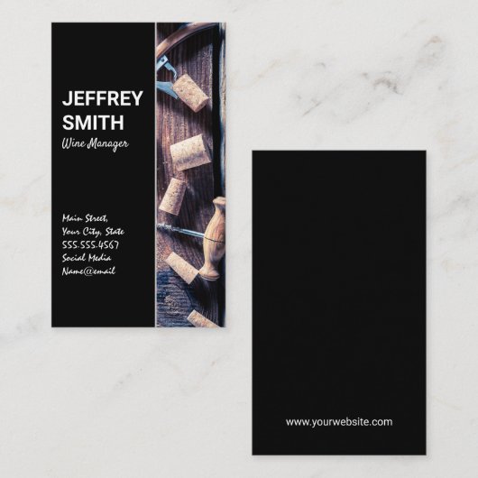 Corks und Wine Openers Visitenkarte (Vorne/Hinten)