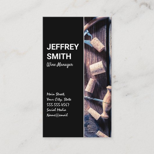 Corks und Wine Openers Visitenkarte (Vorderseite)