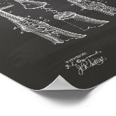 Corkschraube 1883 Patentart - Kopfbrett Poster (Ecke)