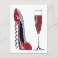 Corkschraube Heel Red Stiletto and Champagne Glass