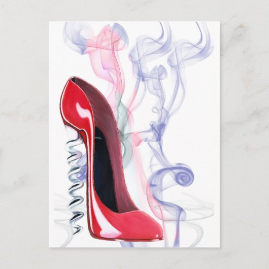 Corkschraube Red Stiletto Shoe Postkarte (Vorderseite)