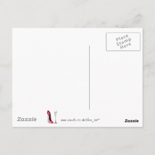 Corkschraube Stiletto Shoe and Champagne Flute Gla Postkarte (Rückseite)