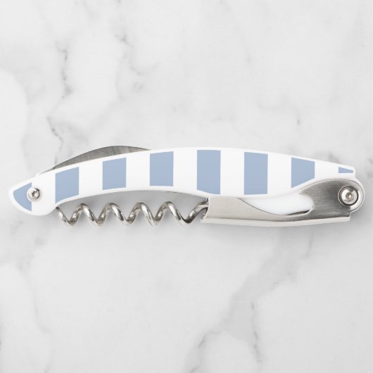 Corkscrew Bottle Opener Blue & White Stripe Kellnermesser (Rückseite)