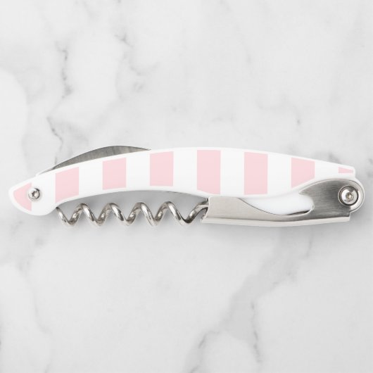Corkscrew Bottle Opener Pink & White Stripe Kellnermesser (Rückseite)