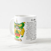 Corley, der Ursprung, die Bedeutung und das Wappen Kaffeetasse (Vorderseite Links)