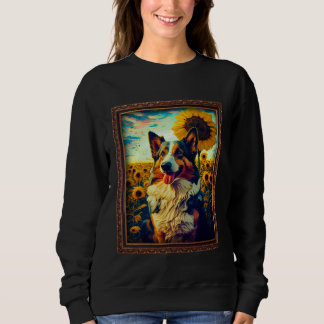 Corman Shepherd Painting Sunflower Flower Mom Wome Sweatshirt