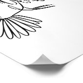 Cormorant Line Art Irish Coastlife Poster (Ecke)