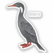 Cormoranvogel-Cartoon-Abbildung Aufkleber (Vorderseite)