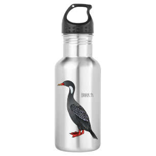 Cormoranvogel-Cartoon-Abbildung Edelstahlflasche