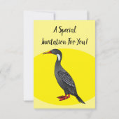 Cormoranvogel-Cartoon-Abbildung Einladung (Rückseite)