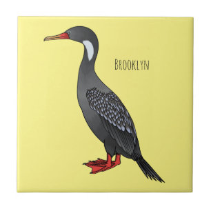 Cormoranvogel-Cartoon-Abbildung Fliese