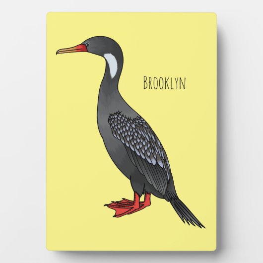Cormoranvogel-Cartoon-Abbildung Fotoplatte (Vorderseite)
