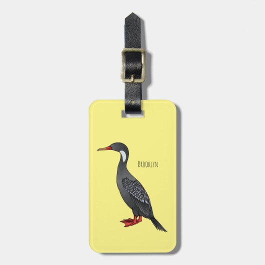 Cormoranvogel-Cartoon-Abbildung Gepäckanhänger (Vorderseite vertikal)