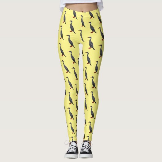 Cormoranvogel-Cartoon-Abbildung Leggings (Vorderseite)