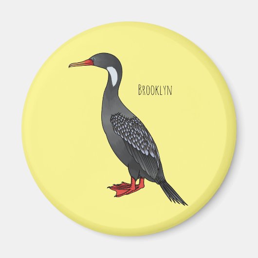 Cormoranvogel-Cartoon-Abbildung Magnet (Vorne)