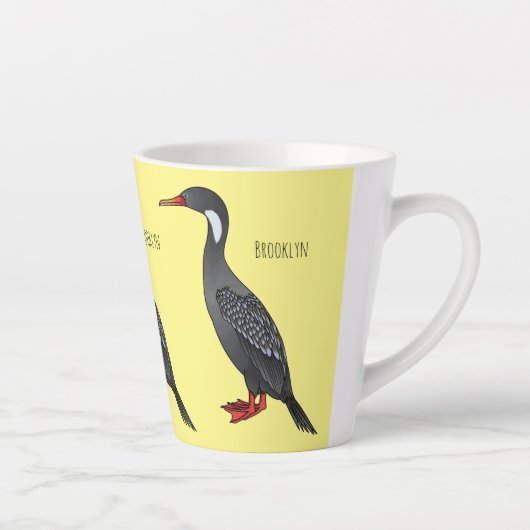 Cormoranvogel-Cartoon-Abbildung Milchtasse (Rechts)