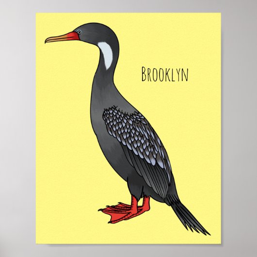 Cormoranvogel-Cartoon-Abbildung Poster (Vorne)