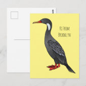Cormoranvogel-Cartoon-Abbildung Postkarte (Vorne/Hinten)