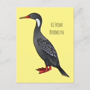 Cormoranvogel-Cartoon-Abbildung Postkarte
