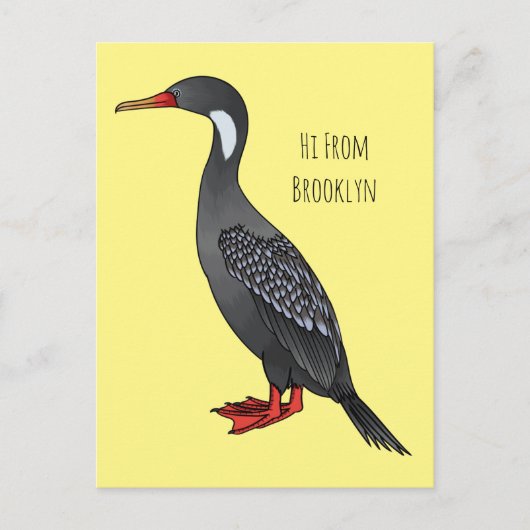Cormoranvogel-Cartoon-Abbildung Postkarte (Vorderseite)