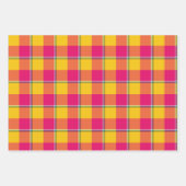 Corn and Razzmatazz Plaid Yellow Pink Geschenkpapier Set (Vorderseite)