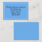 Corn Blume Blue Wedding Cards Begleitkarte (Vorne/Hinten)