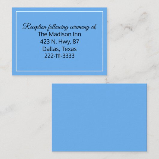 Corn Blume Blue Wedding Cards Begleitkarte (Vorne/Hinten)