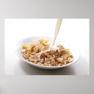 Corn-Flakes und Milch Poster