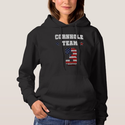 Corn Hole Team Player Cornhole Raglan Baseball Hoodie (Vorderseite)