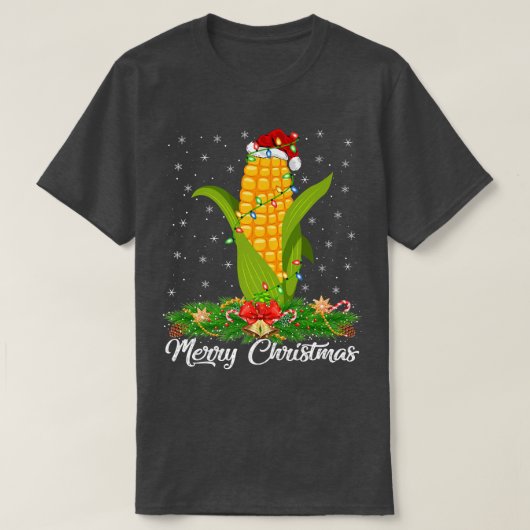 Corn Lighting Xmas Tree Matching Corn Santa Christ T-Shirt (Design vorne)