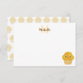 Corn Muffin Cute Drawing Monogram Personalized Mitteilungskarte (Vorne/Hinten)