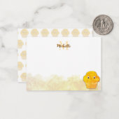  Corn Muffin Cute Drawing Watercolor Monogram Mitteilungskarte (Vorderseite/Rückseite Beispiel)