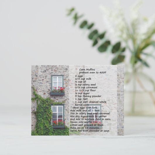 Corn Muffin Rezept Postkarte (Stehend Vorderseite)