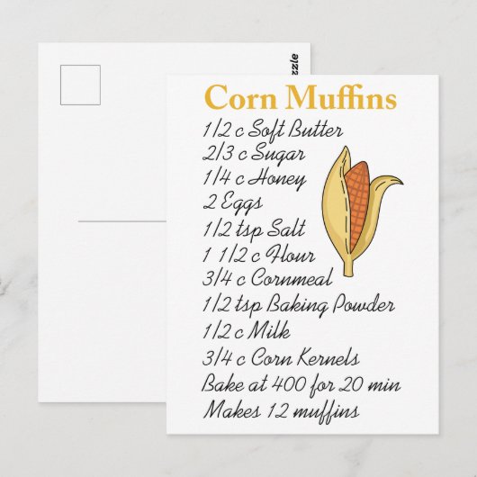 CORN MUFFINS RECIPE POSTKARTE (Vorne/Hinten)
