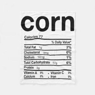 Corn Nutrition Facts Funny Thanksgiving Christmas Fleecedecke