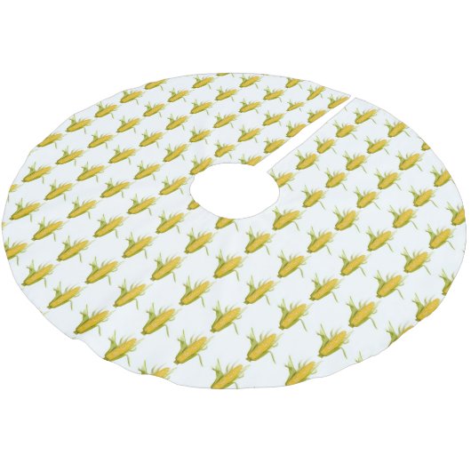 "CORN ON COB" CHRISTMAS TREE SKIRT POLYESTER WEIHNACHTSBAUMDECKE (Schrägansicht)