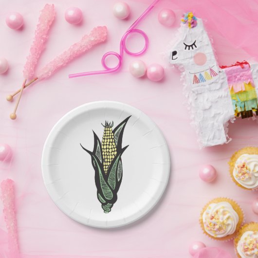 Corn on the Cob Rustic Farmhouse Vegetable Pappteller (Party)