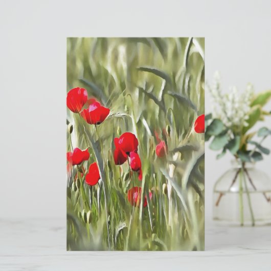 Corn Poppies Briefpapier (Stehend Vorderseite)