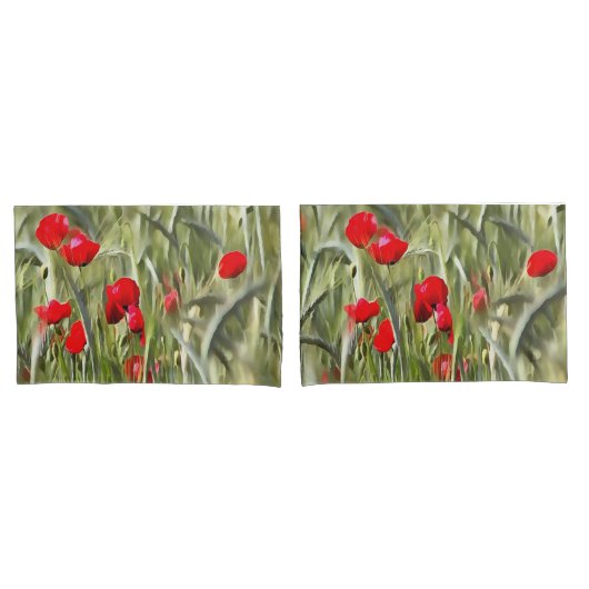 Corn Poppies Kissenbezug (Vorderseite-Set)