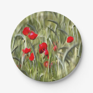 Corn Poppies Pappteller