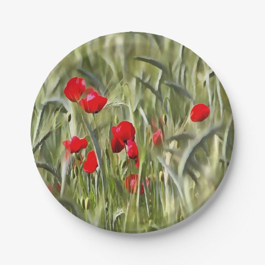 Corn Poppies Pappteller (Vorderseite)