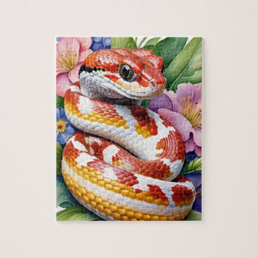 Corn Snake Family Pet Portrait Puzzle (Vertikal)
