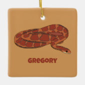 Corn Snake Orange Red Realistisch Personalisiert Keramikornament (Vorderseite)