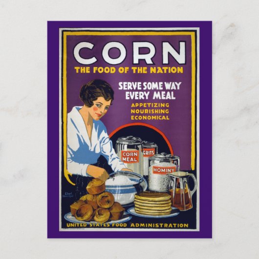 Corn Vintag WPA Poster Postkarte (Vorderseite)