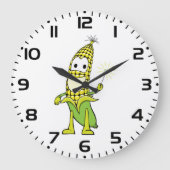 Corn Wizard Character with Magic Wand Große Wanduhr (Vorderseite)