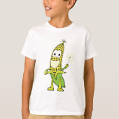 Corn Wizard Character with Magic Wand T-Shirt (Vorderseite)