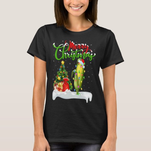 Corn Xmas Decorations Santa Corn Christmas T-Shirt (Vorderseite)