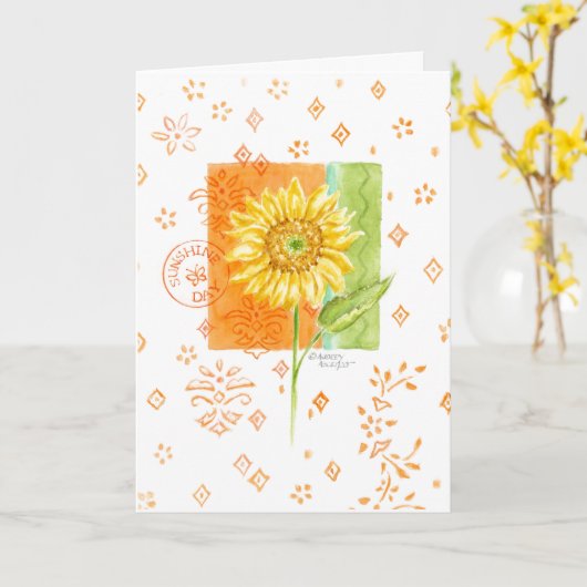 Cornavirus Denken Sie an Sie Karte (Gelbe Blume)