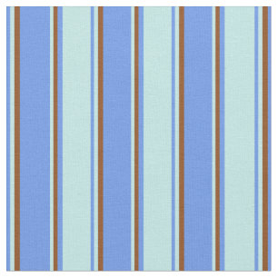 Cornblume Blau, Türkis und Braun Stoff